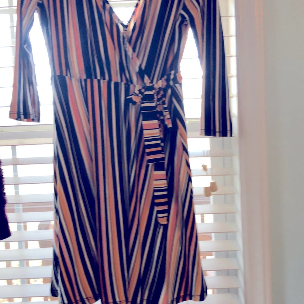 😀BRAND NEW! Striped Dress cross over tie